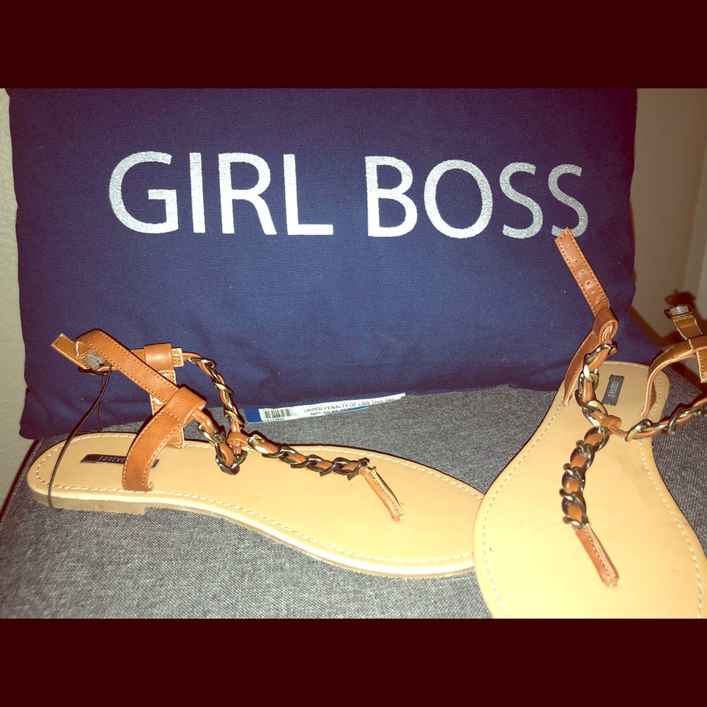 Forever 21 Chain twisted sandals.